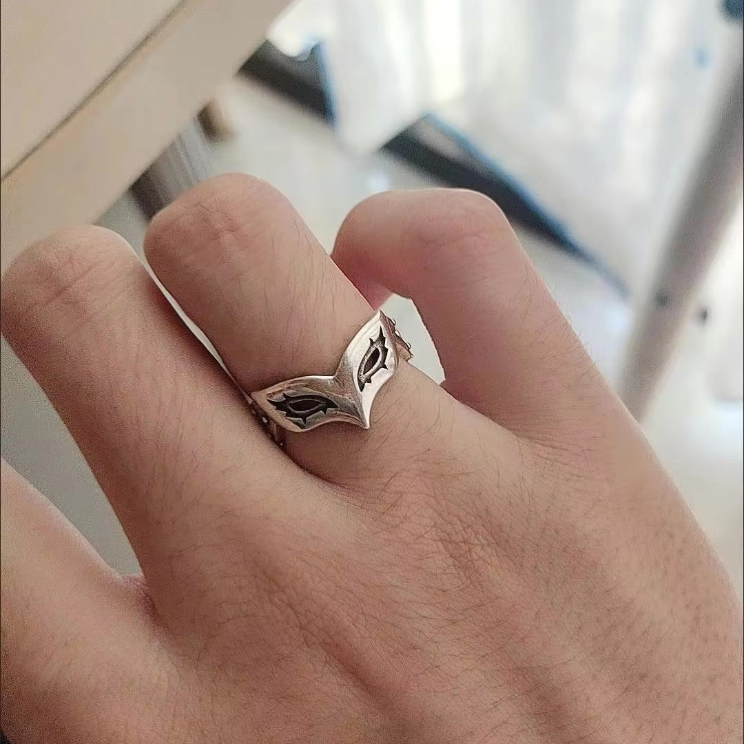 Funny Mask Ring Fashion Versatile High-Grade Cold Tone Style Ring for Men and Women