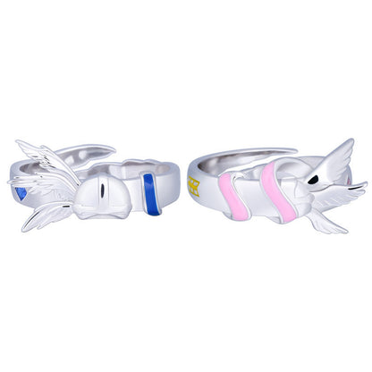Anime Digimon Angewomon and Angemon Ring Couple Jewelry Anime